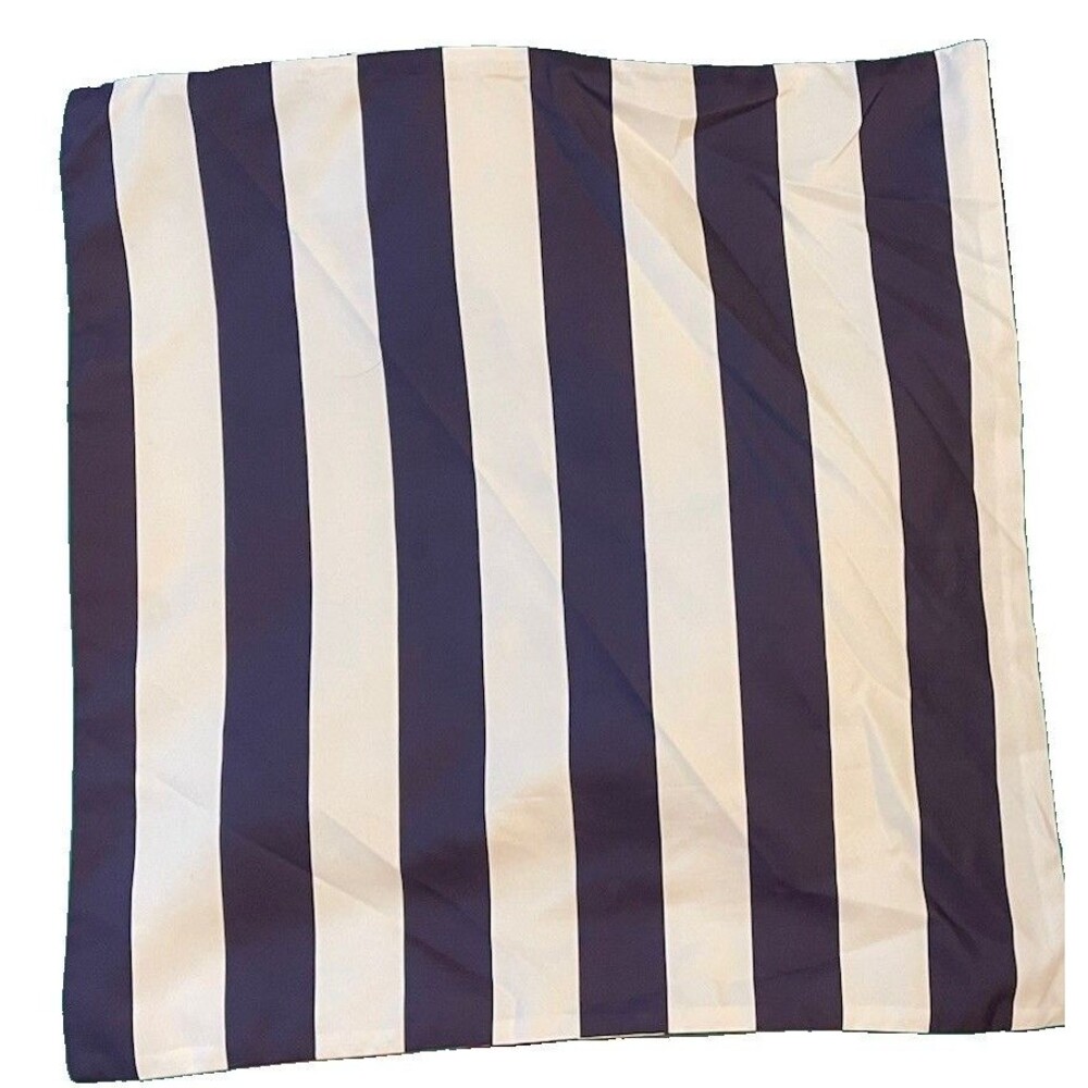 Lot Of 2 18 in x 18 in Navy Blue & White Striped Throw Pillowcase